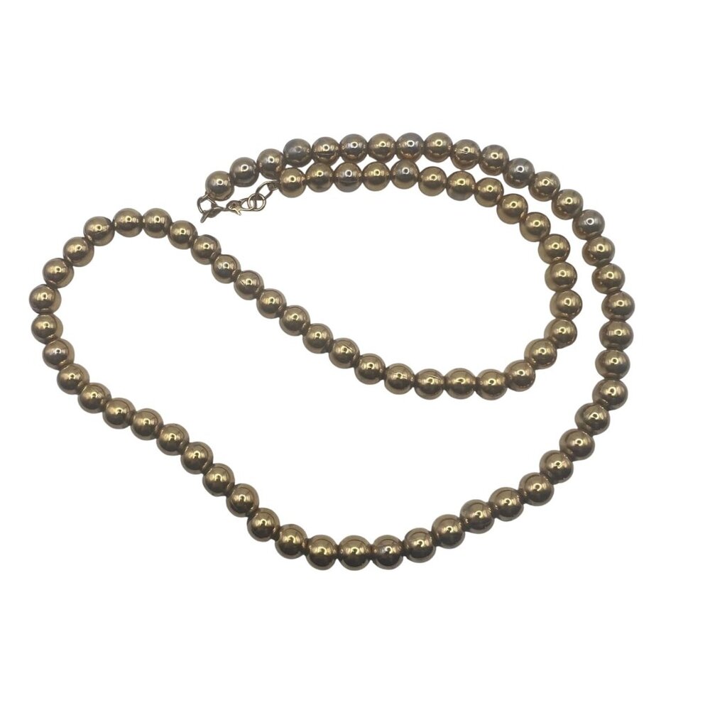 Monet 24" Gold-Tone Beaded Necklace Sister Lobster Clasp Classic Layering Signed - Picture 8 of 8